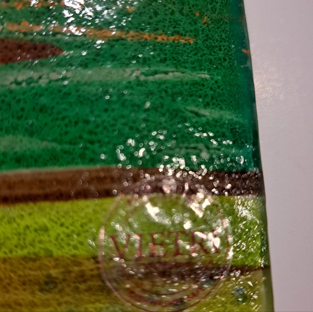2 Vietri Italy Fused Glass Winding River & Poppy Trinket Dishes - Picture 4 of 7